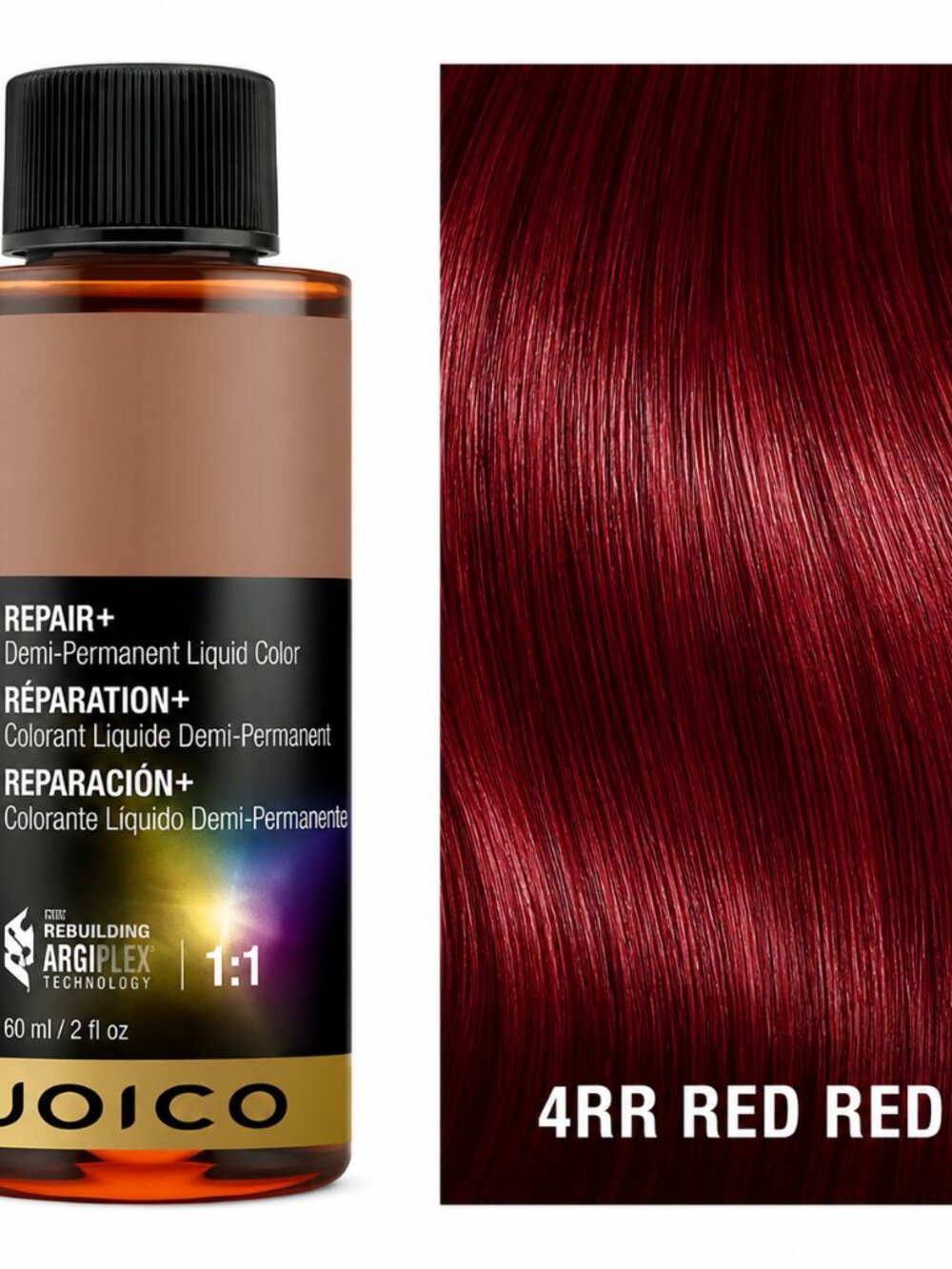Joico LumiShine Demi-Permanent Liquid Color 4RR Red Red – 2 oz